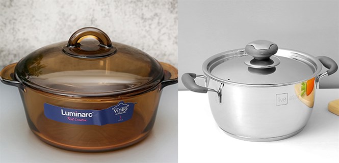 Nên mua nồi thủy tinh hay nồi inox?