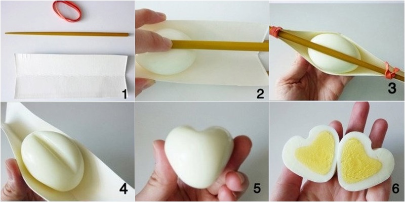 Làm trứng hình trái tim đơn giản