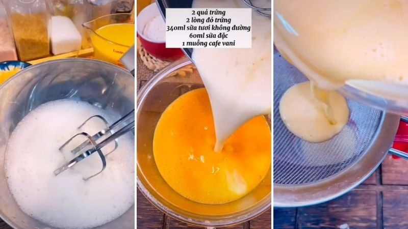 Pha hỗn hợp trứng sữa