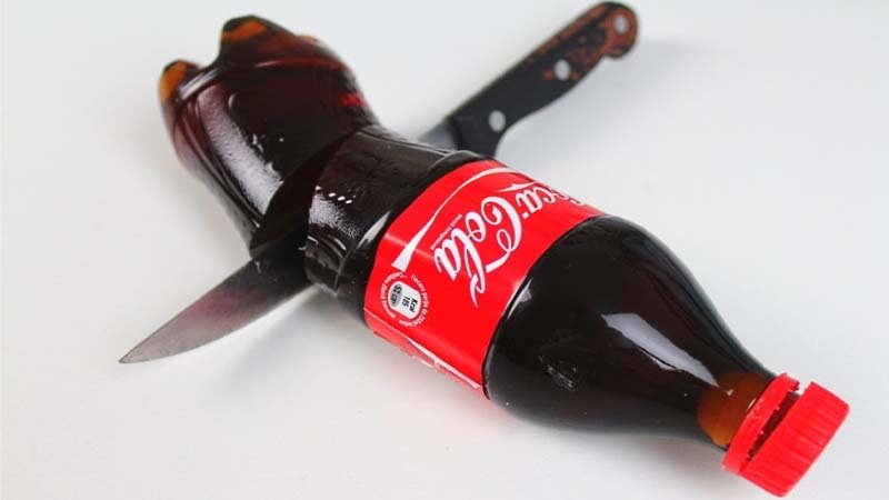 Cách làm rau câu hình chai Coca Cola đẹp mắt