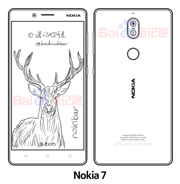 Hình ảnh phác thảo Nokia 7 trước đây
