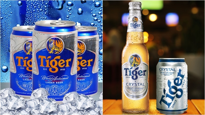 Bia Tiger lại có 2 dòng là bia Tiger xanh và bia Tiger bạc.