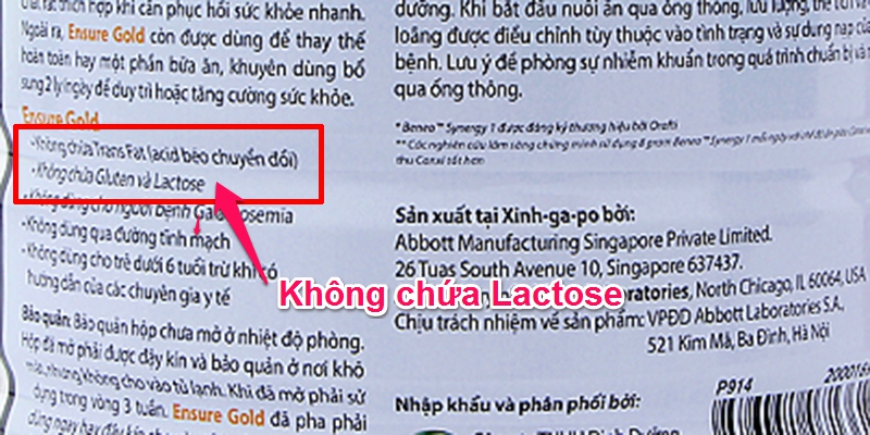 Chọn sữa không có Lactose trong thành phần