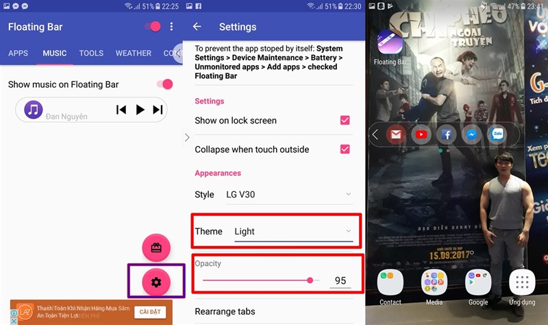 Tùy chỉnh độ trong suốt Tùy chỉnh độ trong suốt