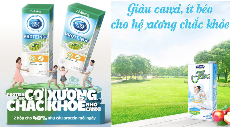 sữa tiệt trùng Flex Vinamilk, Sữa tiệt trùng Cô Gái Hà Lan Protein+ giúp bổ sung canxi, phòng ngừa loãng xương