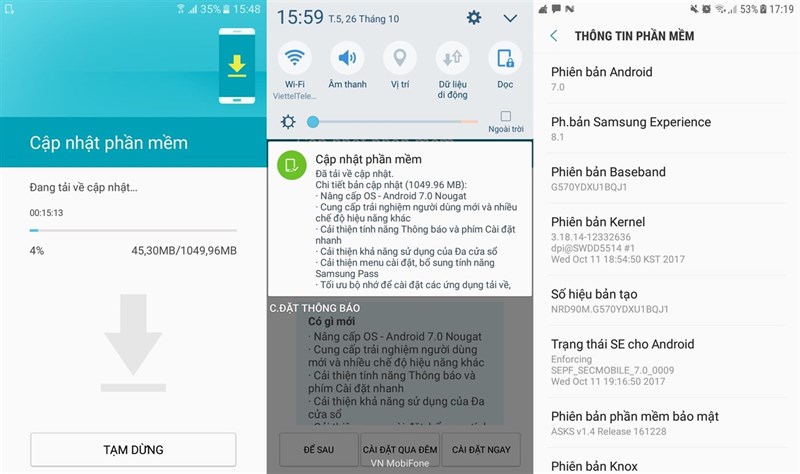 Galaxy J5 Prime tại Việt Nam chính thức được cập nhật Android 7.0