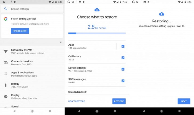 Android 8.1 cho phép bạn khôi phục dữ liệu sau khi Factory reset Android 8.1 cho phép bạn khôi phục dữ liệu sau khi Factory reset