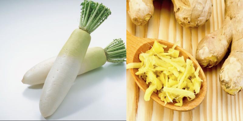 Gừng + Củ cải trắng
