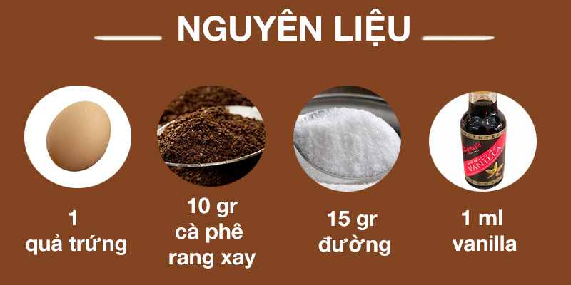 Nguyên liệu làm cà phê trứng Nguyên liệu làm cà phê trứng