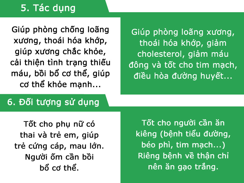 Tác dụng của gạo lứt và gạo huyết rồng