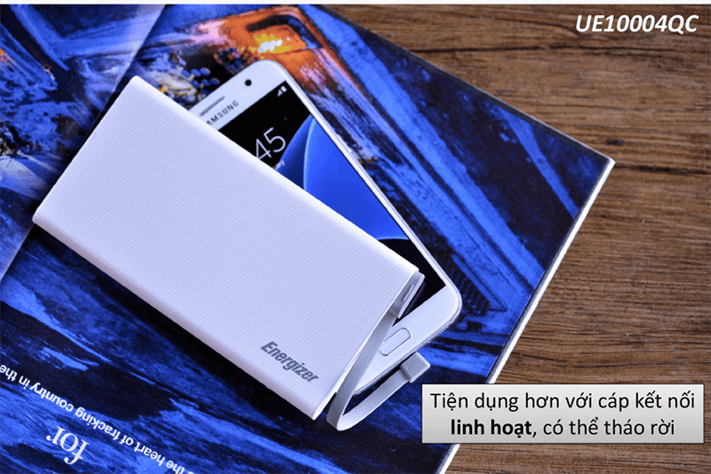 Pin sạc dự phòng 10,000mAh QC3.0 Energizer UE10004QC màu trắng
