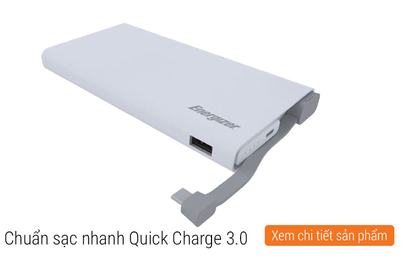 Combo sạc dự phòng 10.000 mAh + bộ sạc Micro/Type-C Energizer cho Android