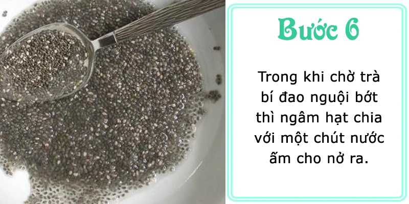 Ngâm hạt chia với một chút nước ấm cho nở