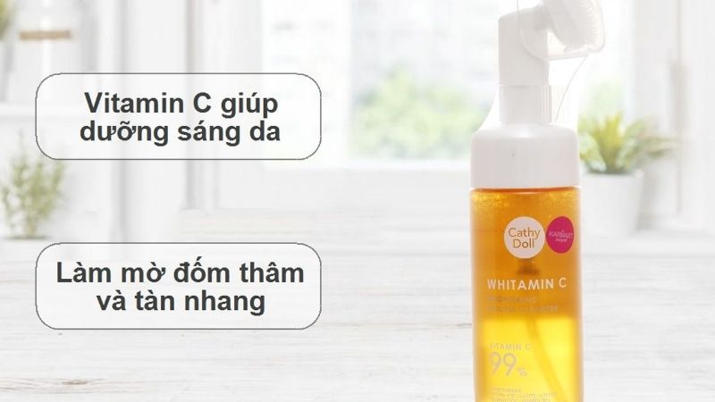 Bọt rửa mặt Cathy Doll Whitamin C Brightening Mousse Cleanser