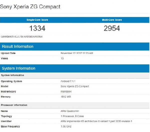 Xperia ZG Compact tiếp tục xuất hiện với chip Snapdragon 810, RAM 2GB Xperia ZG Compact tiếp tục xuất hiện với chip Snapdragon 810, RAM 2GB