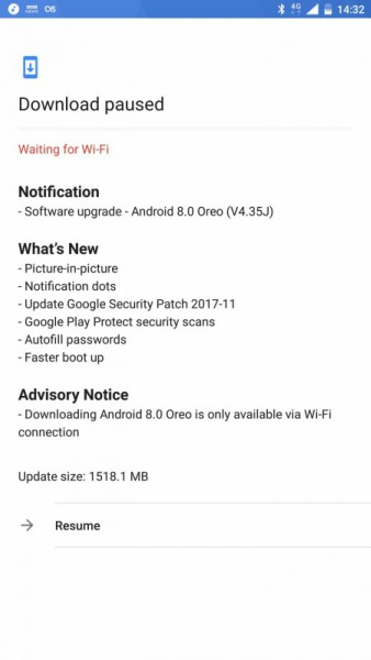 Update Android 8.0 Oreo Nokia 8