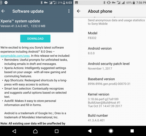 Sony tung bản cập nhật Android Oreo cho Xperia XZ và Xperia XZs Sony tung bản cập nhật Android Oreo cho Xperia XZ và Xperia XZs