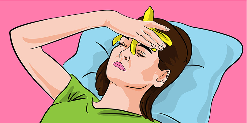 Vỏ chuối chữa đau đầu Vỏ chuối chữa đau đầu