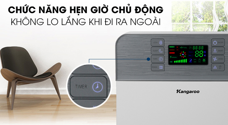 Hẹn giờ tắt trên máy lọc không khí