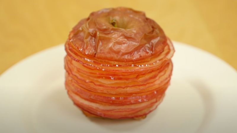 Táo xắt mỏng ngào đường