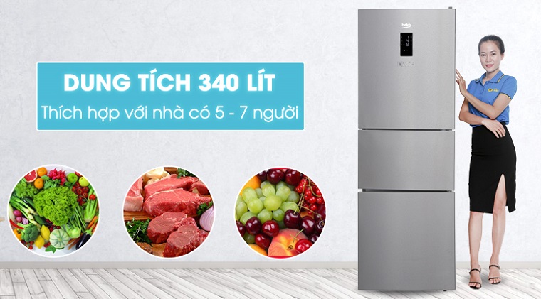 Tủ lạnh Beko RTNT340E50VZX