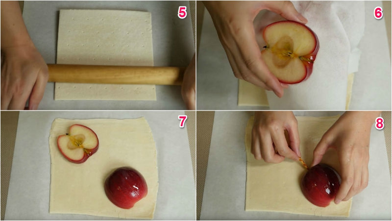Cách làm bánh táo từ quả táo rất lạ mắt