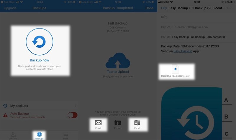 sao lưu sanh bạ iphone