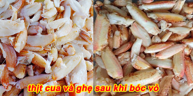 thịt cua và ghẹ sau khi bóc vỏ