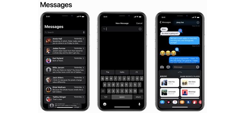 Đây là khi iPhone X sử dụng chế độ Dark Mode