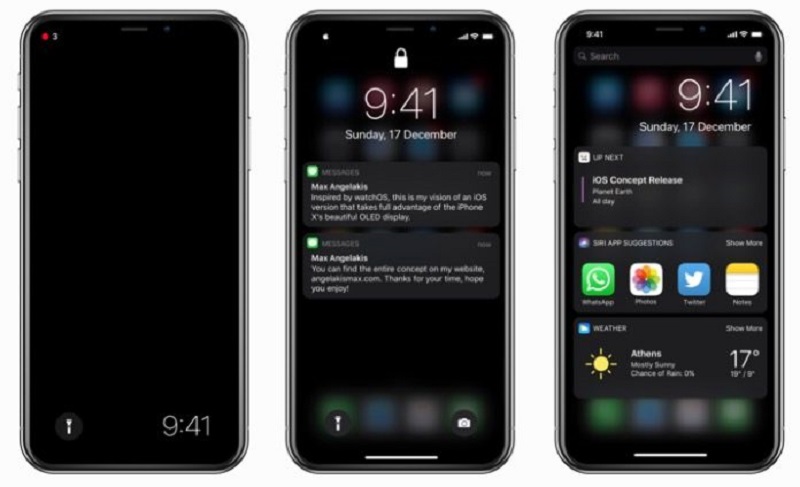 Đây là khi iPhone X sử dụng chế độ Dark Mode