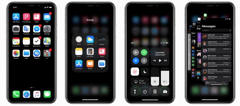 Đây là khi iPhone X sử dụng chế độ Dark Mode