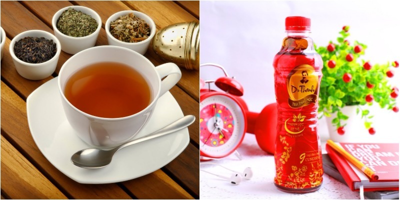 So sánh trà và nước trà đóng chai