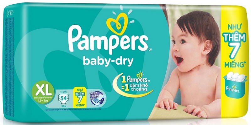 Pampers thấm hút nhanh, nhiều và không bị vón cục.