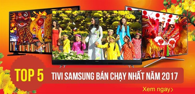 Top 5 tivi Samsung bán chạy nhất năm 2017 tại Điện máy XANH