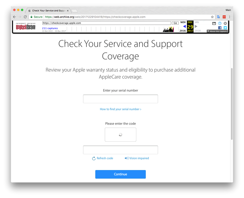 Giao diện chưa thay đổi của website check bảo hành Apple Giao diện chưa thay đổi của website check bảo hành Apple