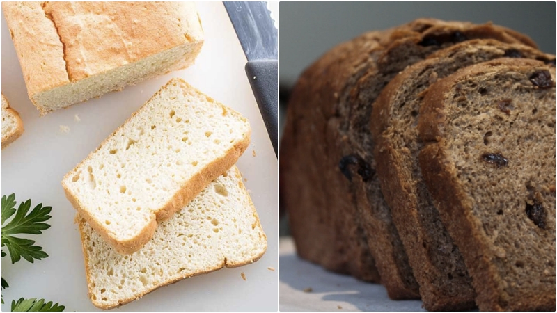 Bánh mì trắng có vị ngọt, bánh mì đen ít ngọt hơn