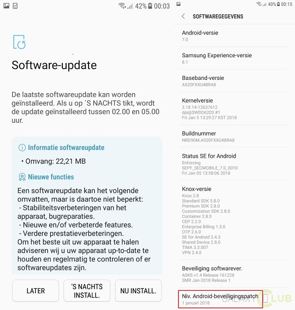 Galaxy A5 (2017) nhận bản cập nhật bảo mật Android tháng 1/2018 Galaxy A5 (2017) nhận bản cập nhật bảo mật Android tháng 1/2018