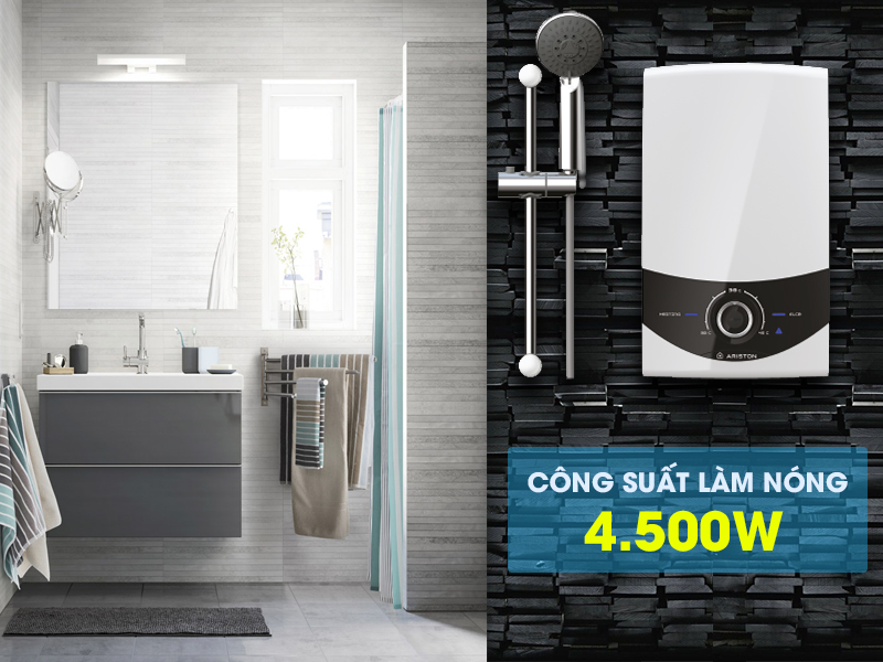 Tầm giá 2 triệu nên mua máy tắm nước nóng nào phù hợp? > Máy nước nóng Ariston SMC45E-VN 4500W