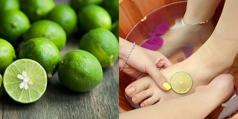 Treating smelly feet with lemon