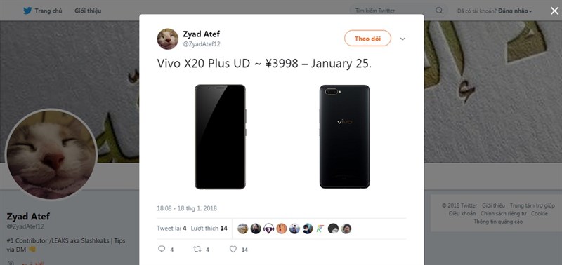 Vivo X20 Plus UD với máy quét vân tay dưới màn hình lên kệ ngày 25/1