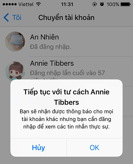 Cách đăng nhập nhiều tài khoản Facebook Messenger trên điện thoại