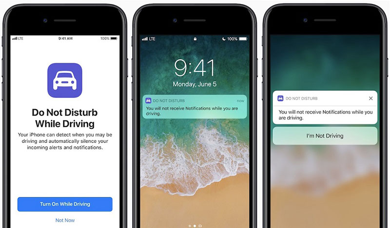 Tính năng tắt thông báo khi lái xe trên iphone