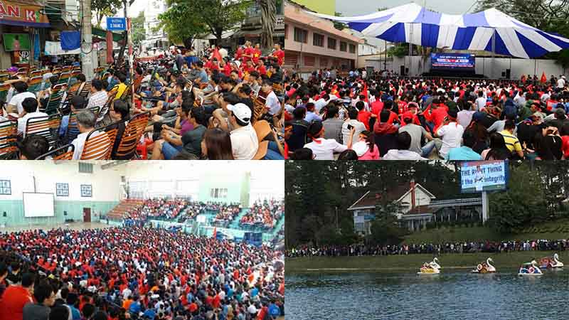 Người dân tụ tập cổ vũ U23 Việt Nam Người dân tụ tập cổ vũ U23 Việt Nam
