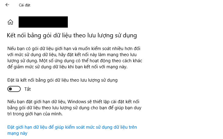 Lập Kết Nối Wifi Ở Chế Độ Metered Connection