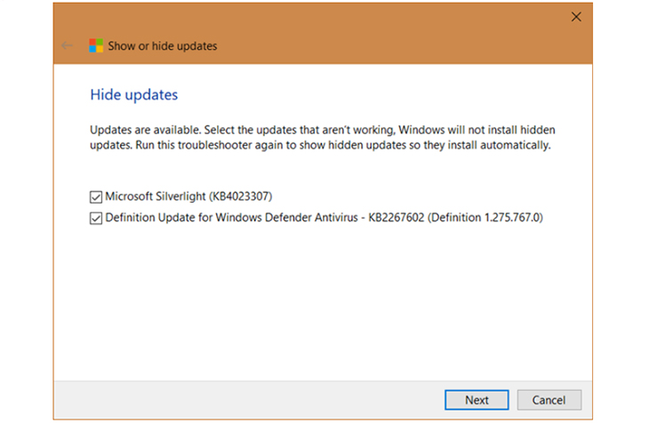 Sử Dụng Phần Mềm Tắt Update Windows 10 - Show or hide updates