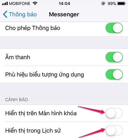 Tắt bớt thông báo ứng dụng trên iPhone