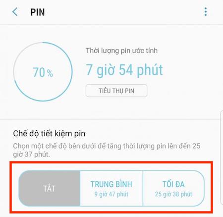 Mẹo hay tiết kiệm pin cho Samsung Galaxy Note 8