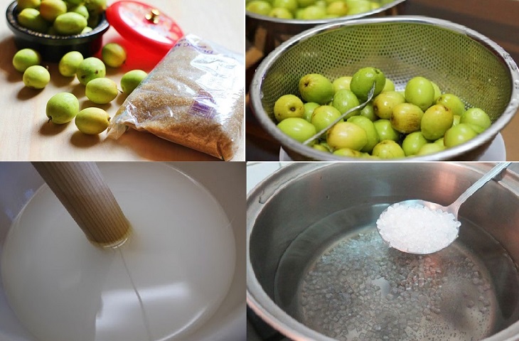 Bước 1 Sơ chế nguyên liệu Mứt táo ta bằng nước vôi