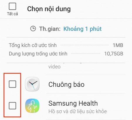 Chuyển dữ liệu từ Android sang Samsung
