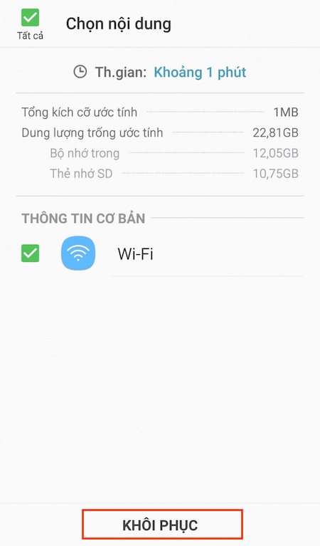 Chuyển dữ liệu từ Android sang Samsung